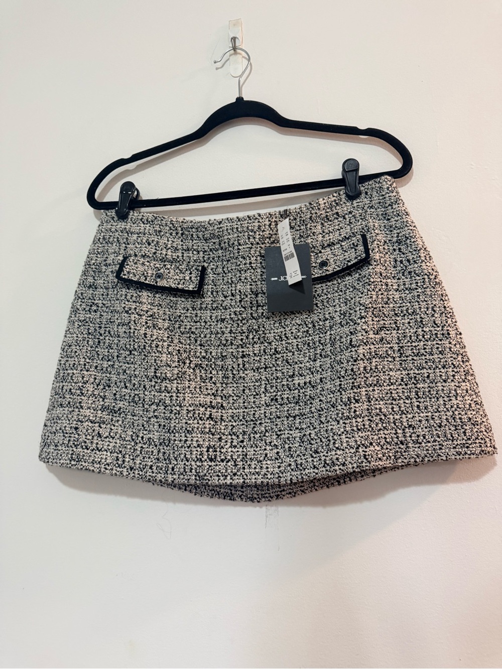 J. Crew Black & White Tweed Mini Skirt